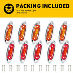 10X Red Amber Side Marker Lights for Truck Trailer