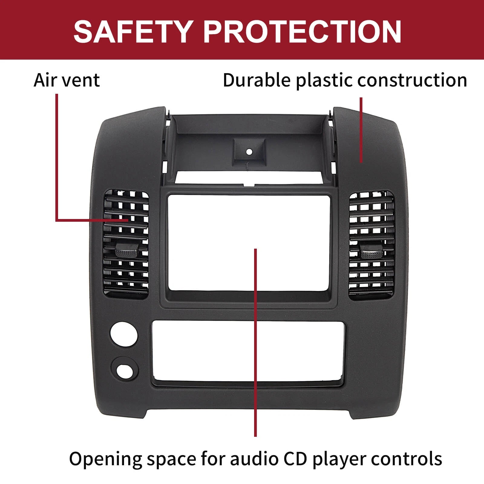 Matte Black Center Dash Console Panel for Nissan Frontier (2005–2020)