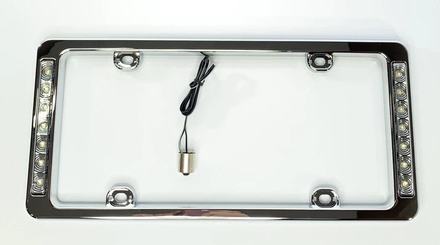License Plate Frame White LED Reverse Light for Clear Lens Toyota Hilux (2005–2015)
