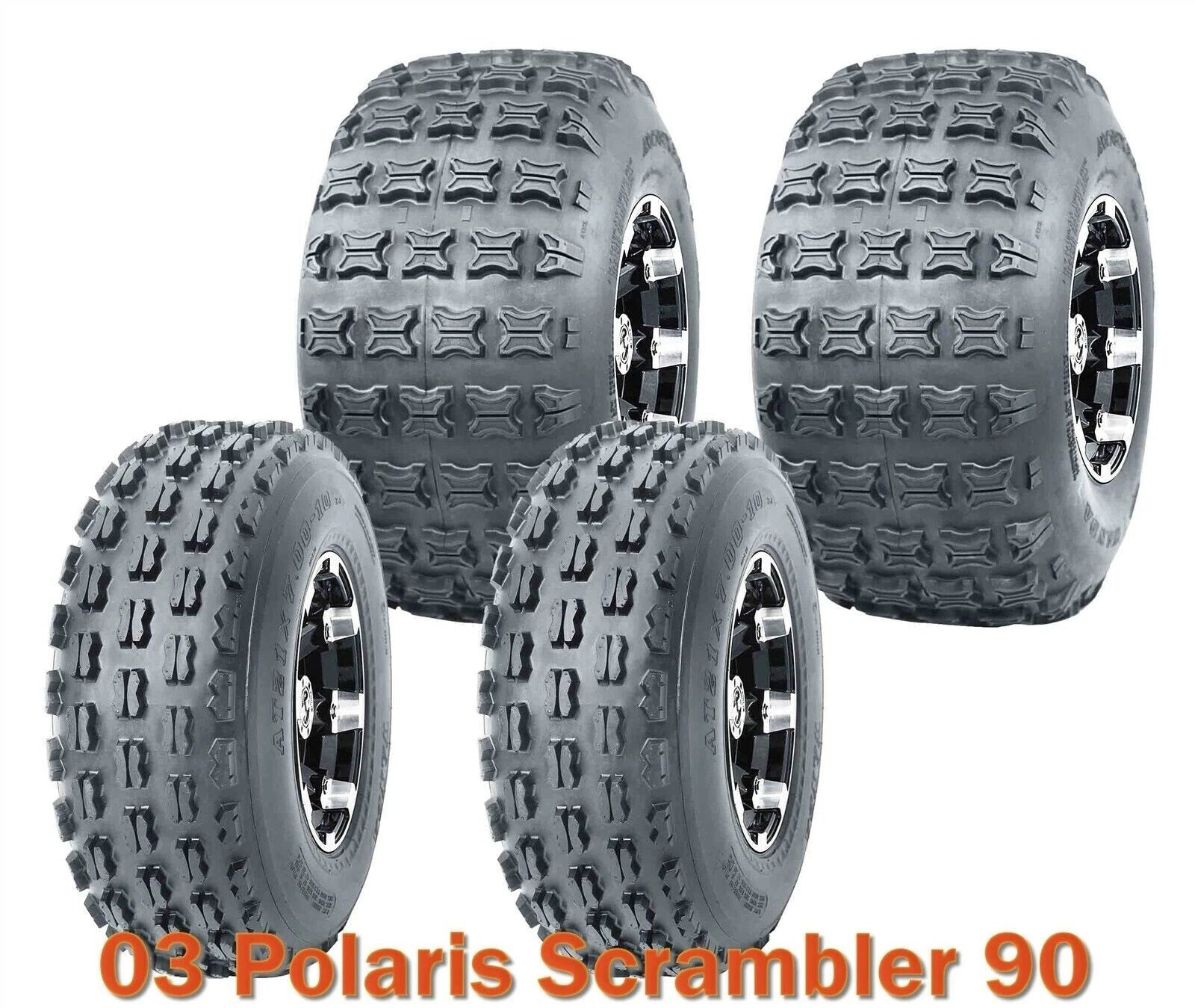 Set of 2 ATV Tires 19x7-8 & 18x9.5-8 for Polaris Scrambler 90 (2003)