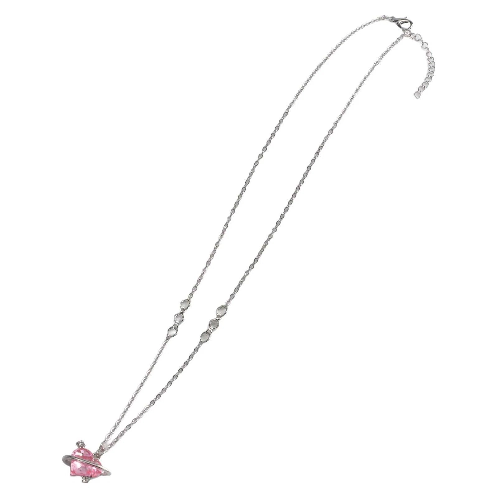 Set of 4 Trendy Pink Heart Pendant Necklaces for Girls