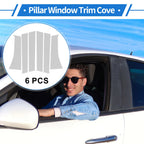 6 Pcs Door Pillar Window Trim for Mitsubishi Xpander (2017–2025) Silver Tone