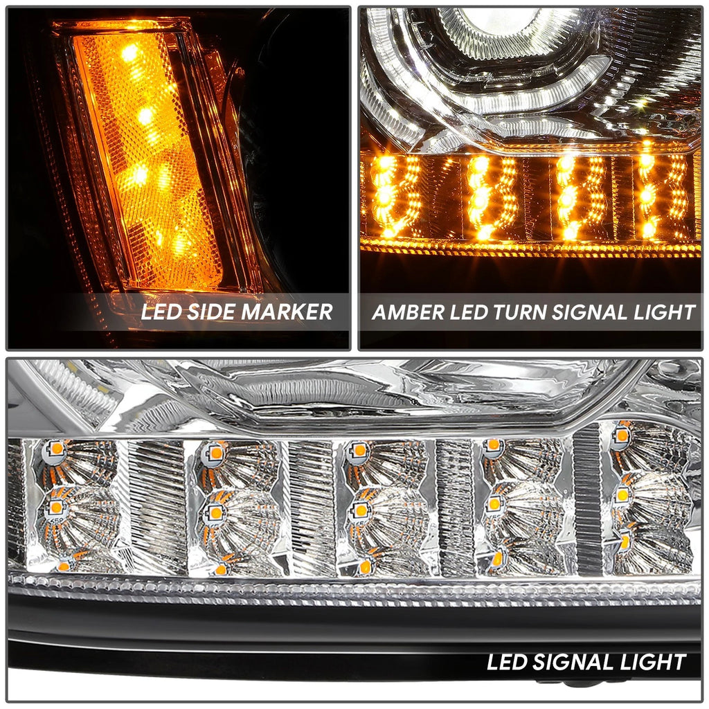 LED DRL Turn Signal Dual Projector Headlights for Kenworth T170 T370 T660 (2008–2019)