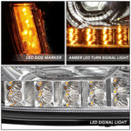 LED DRL Turn Signal Dual Projector Headlights for Kenworth T170 T370 T660 (2008–2019)