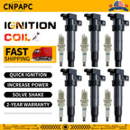 Set of 6 Ignition Coils & Spark Plugs for Hyundai Santa Fe, Kia Sorento, Sedona (UF546)