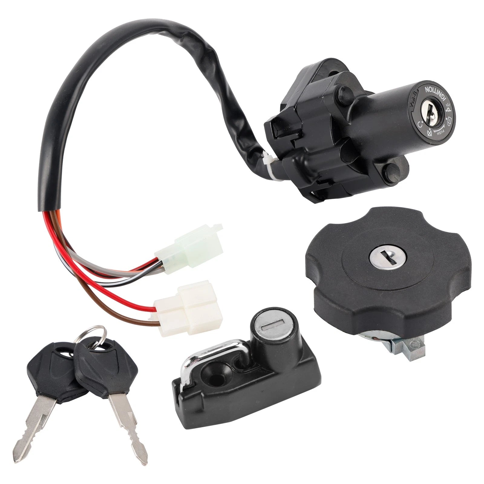 Ignition Barrel Helmet Lock Fuel Cap Set for Yamaha XT 500E XT 600 (1996–2002)