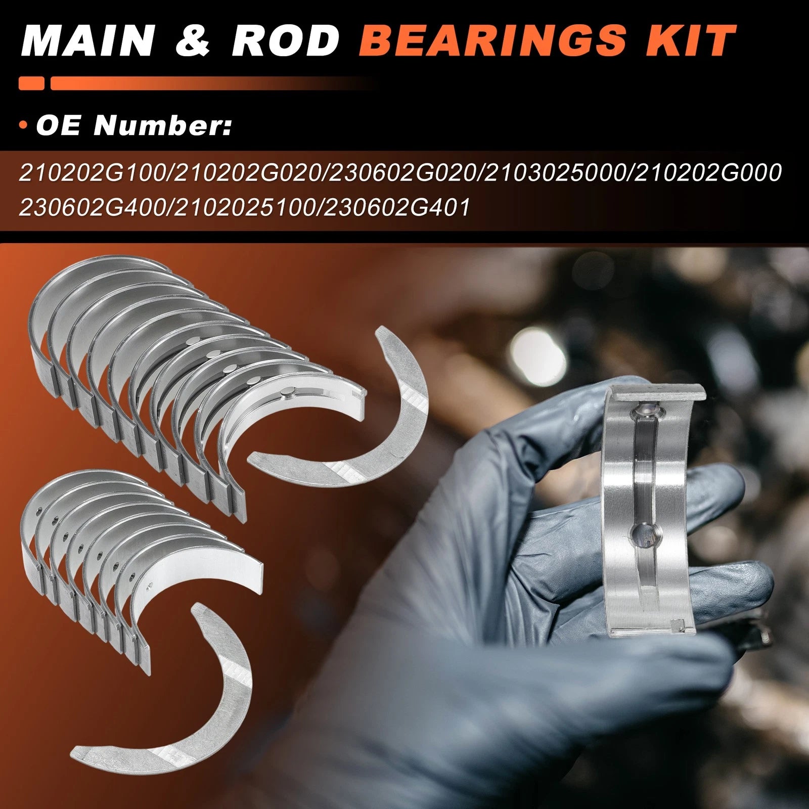 20Pcs Main and Rod Bearings Set for Kia Optima Sportage (2011–2016) No. 210202G100