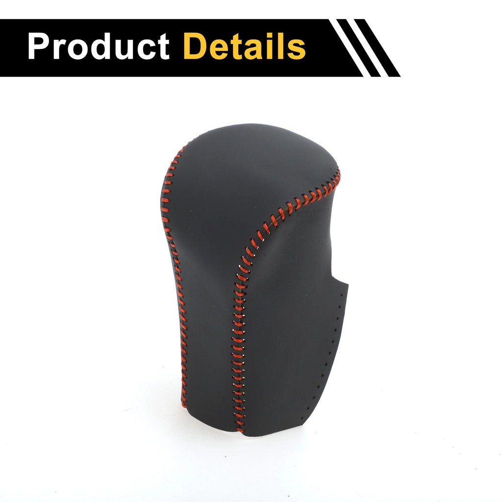 1 Pc Gear Shift Knob Cover for Honda Accord (2008–2012) Black Red Faux Leather