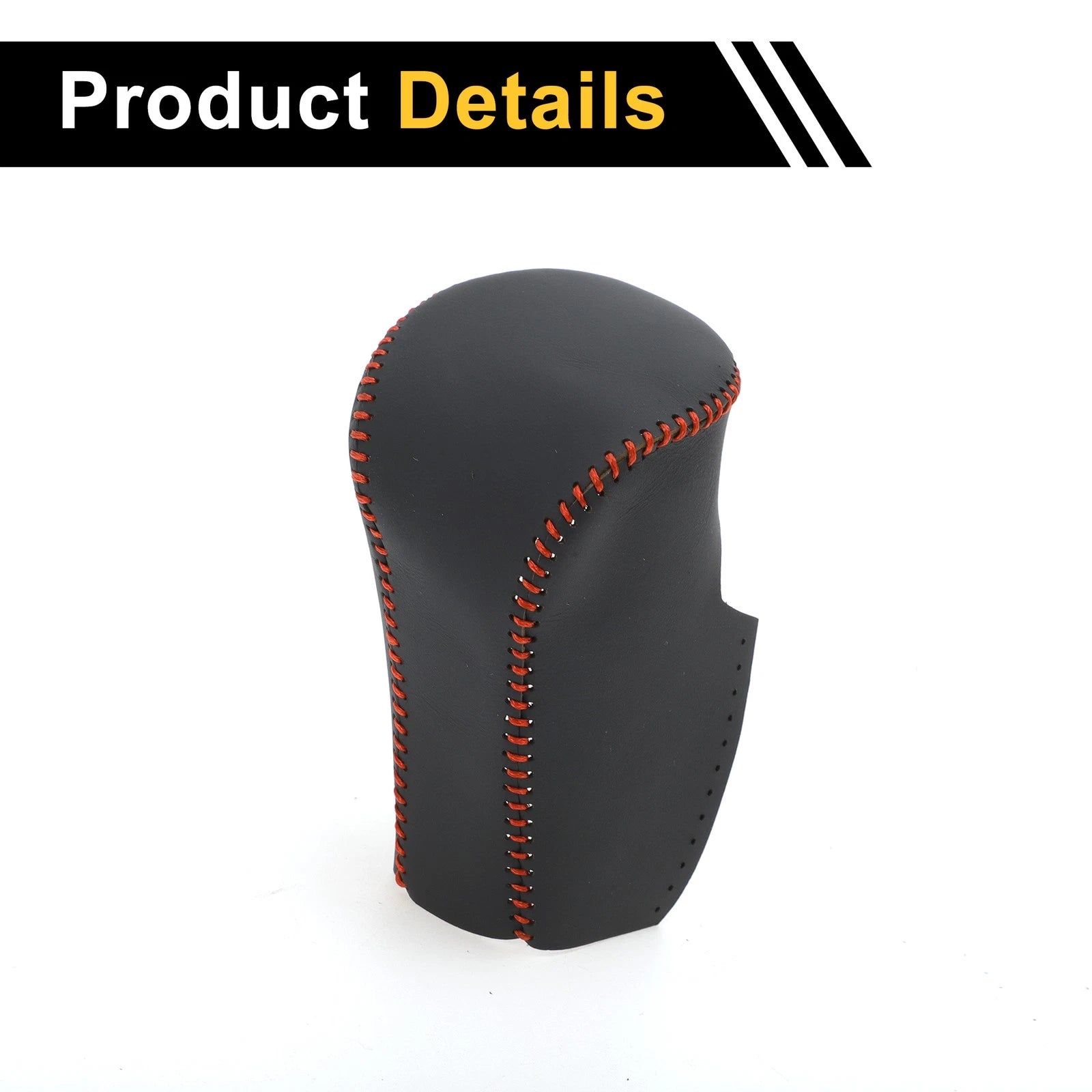 1 Pc Gear Shift Knob Cover for Honda Accord (2008–2012) Black Red Faux Leather