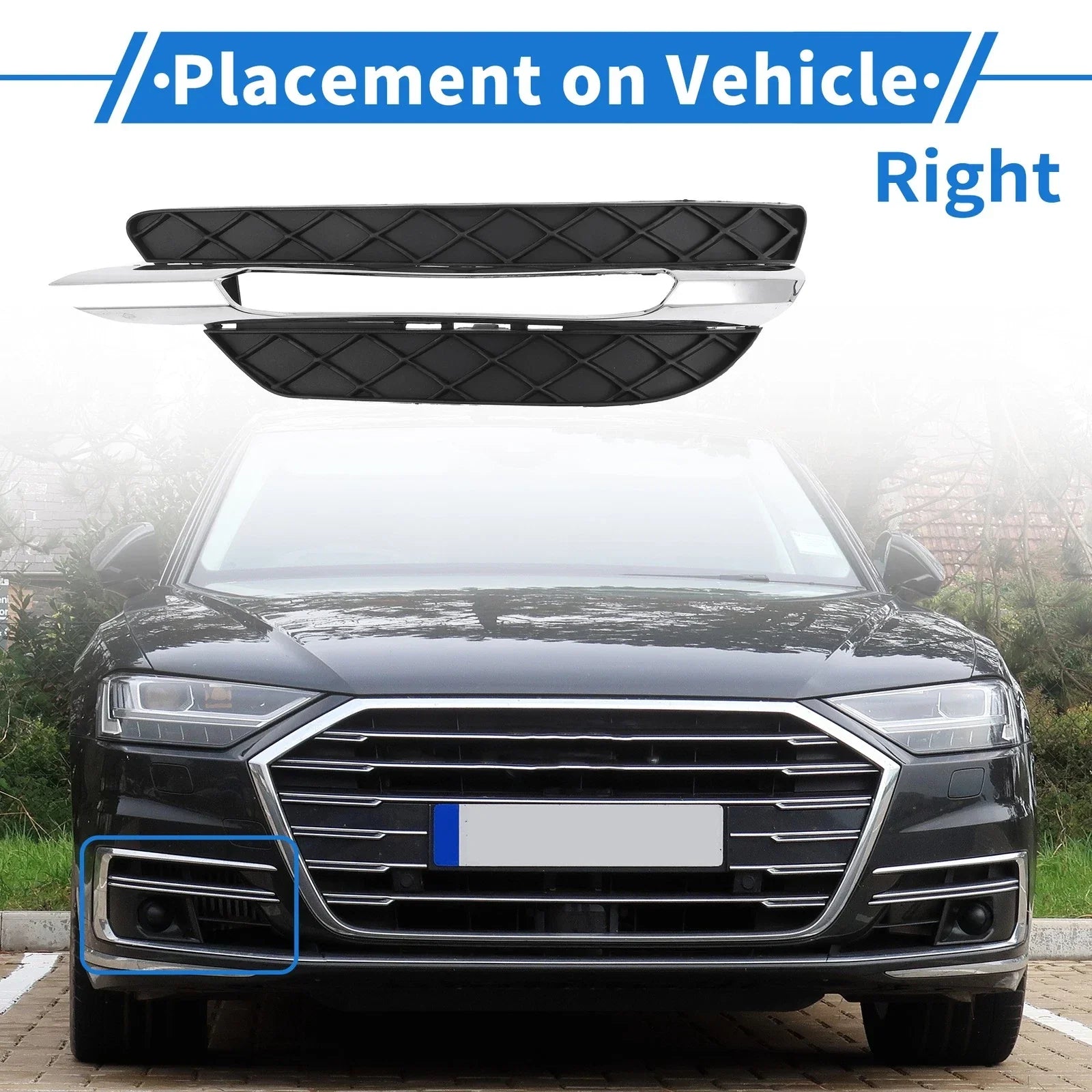 Front Right Fog Light Grill for Mercedes-Benz C300 (2011-2013)