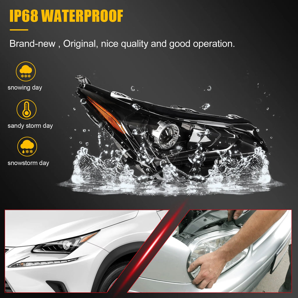 Pair LED Headlights for Lexus NX300 NX300h (2018–2021) w/Projector