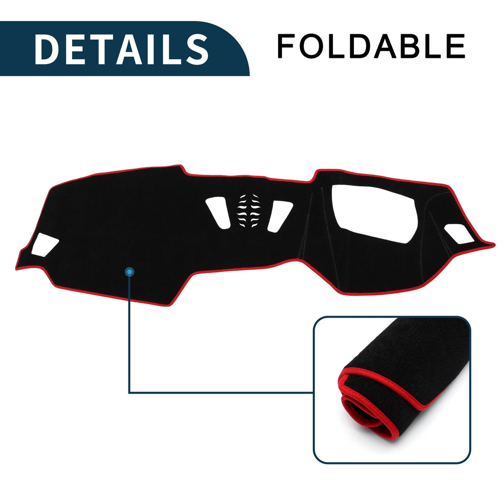 Dashboard Cover Mat for BMW 4 Series (2021) - Sun Protector Pad Black Red