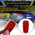 Red Gold Tone TPU Car Key Case for Mercedes Benz E Class (2017-2023)