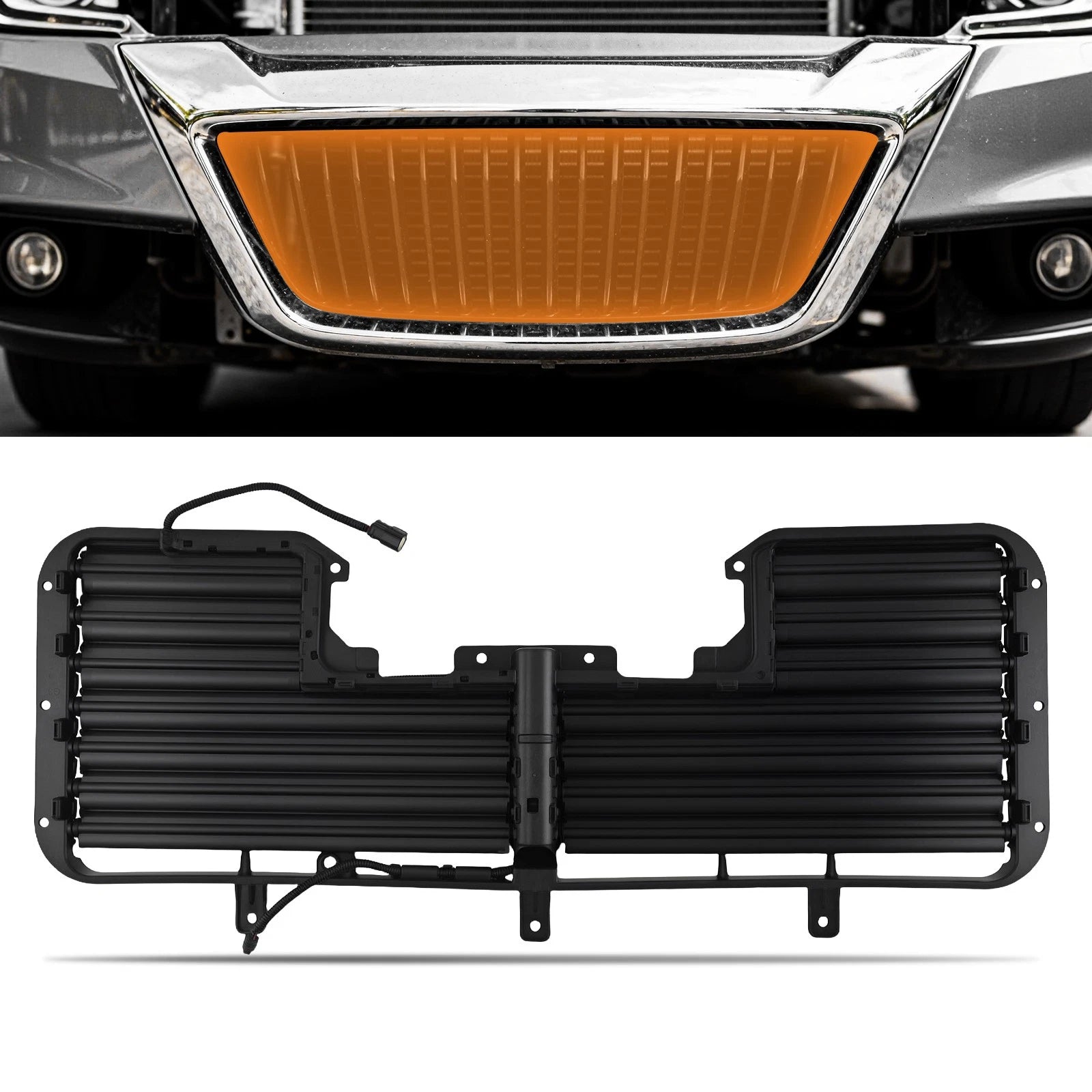 Active Radiator Grill Shutter for Silverado 1500 LS (2017–2018) Black w/ Motor
