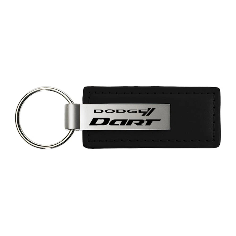 Black Leather Keychain KC1540.DART - Officially Licensed for Dodge Dart