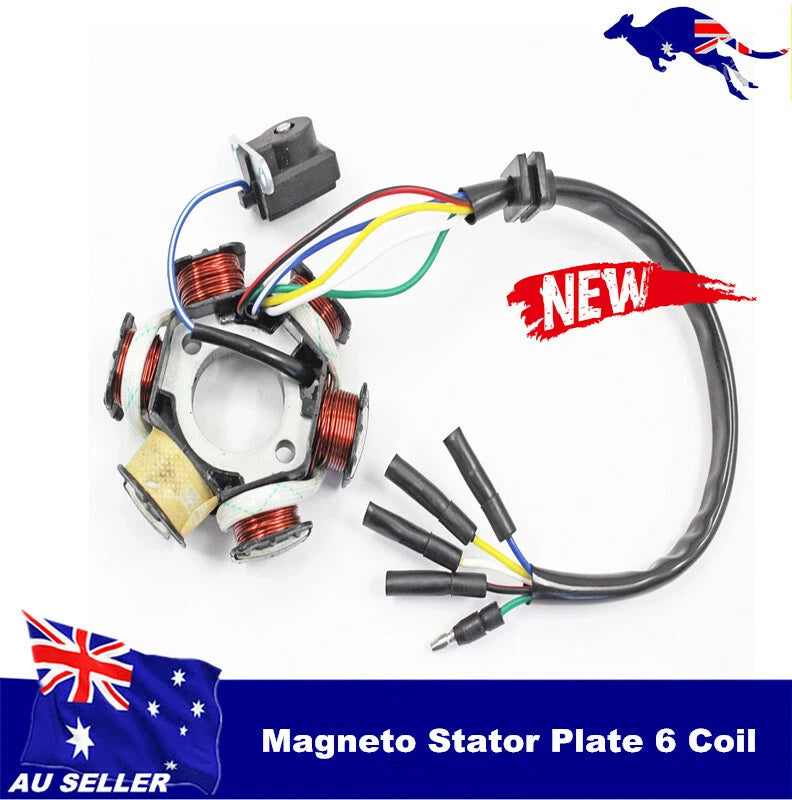 6 Coil Pole Magneto Flywheel Stator for 50cc 70cc 110cc 125cc PIT Quad ATV