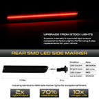 2X Smoked Red Rear Side Marker Lights for Acura TL (2007–2008)