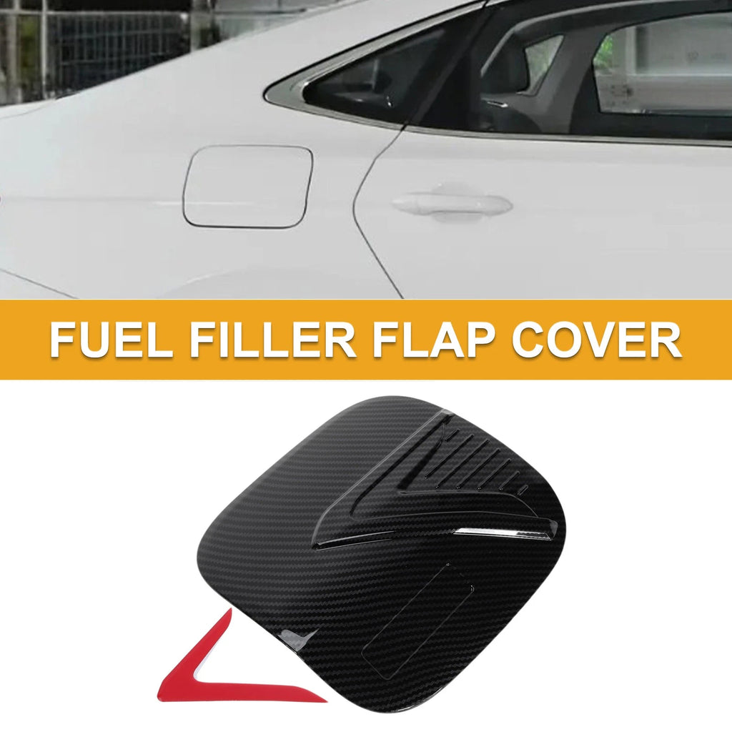 Fuel Tank Door Cap for Mitsubishi Eclipse (Carbon Fiber, Black Red)