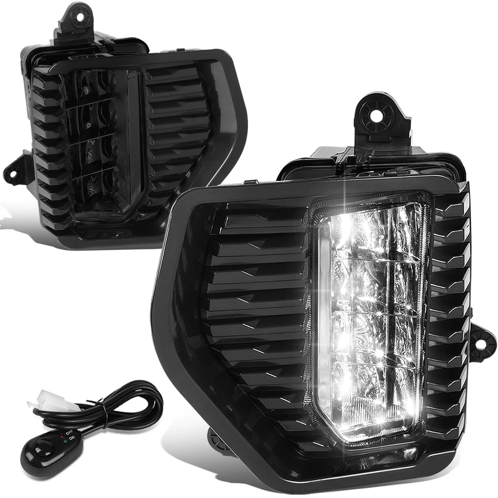 Full LED Fog Light Lamp Set for GMC Sierra 1500 (2019–2022) Smoked Lens w/ Bezel & Switch