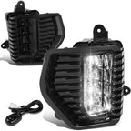Full LED Fog Light Lamp Set for GMC Sierra 1500 (2019–2022) Smoked Lens w/ Bezel & Switch