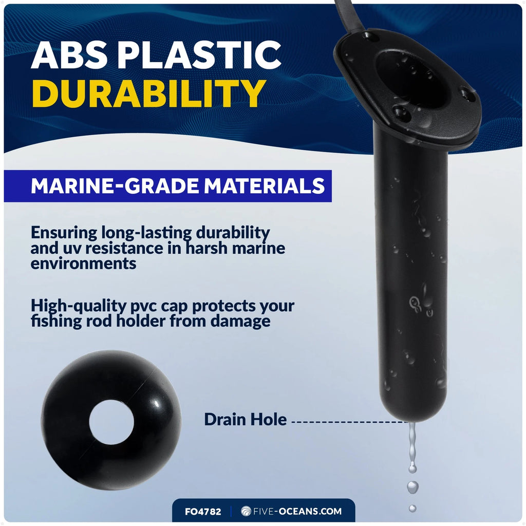 Fishing Rod Holder for Boat – Oval Flange & PVC Cap (60 Degree)