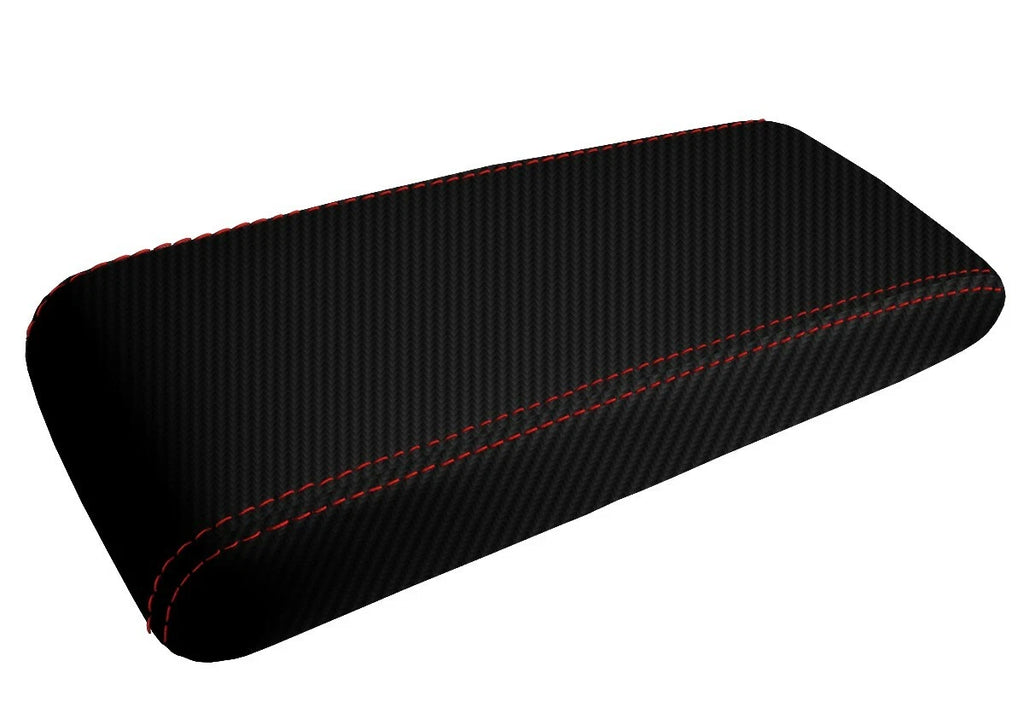 Carbon Fiber Console Lid Cover for Toyota Supra MK3 (1986–1992) Red Stitch