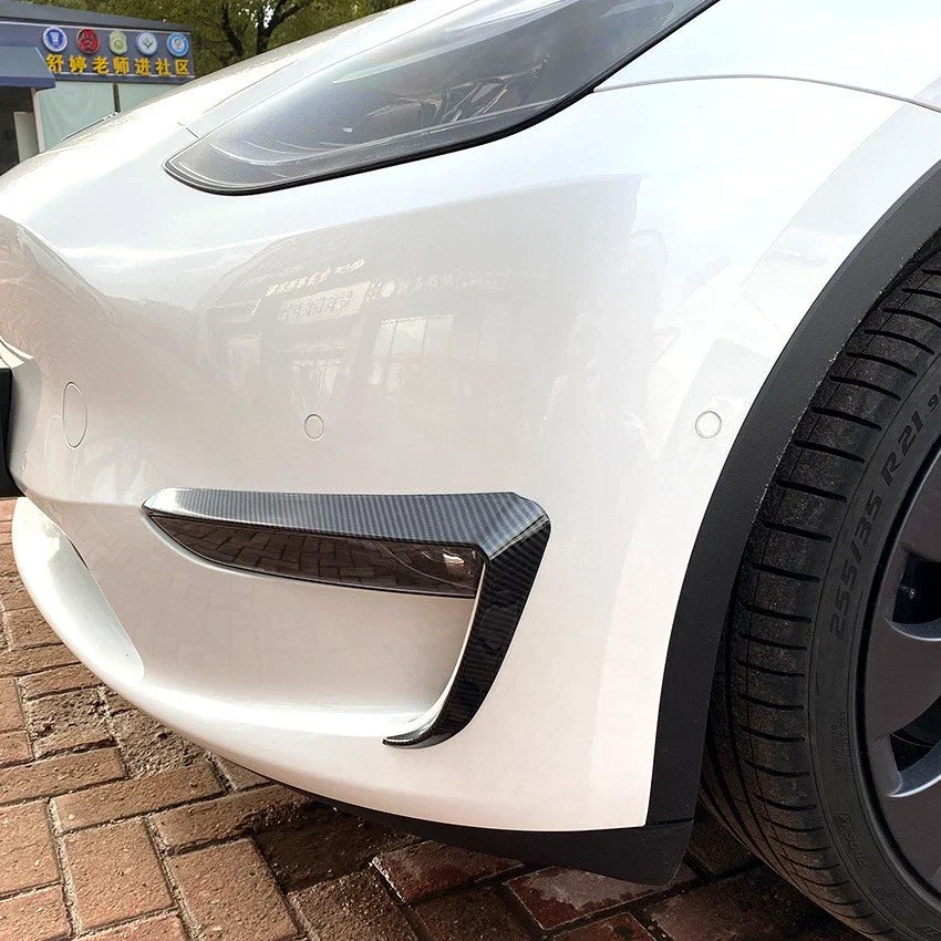 Carbon Style Canards Covers Trims for Tesla Model Y (2020–2024)