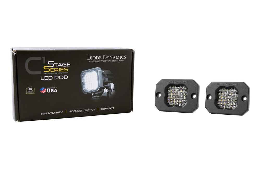 Diode Dynamics Stage Series C1R White Flood Flush Mount LED Pods Pair for RAM (2013–2024)
