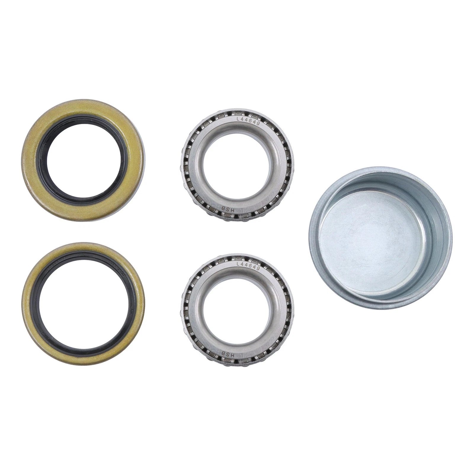 Set of 2 Galvanized Trailer Hub Kits for 2000 lbs Spindle (1" or 1.0625")