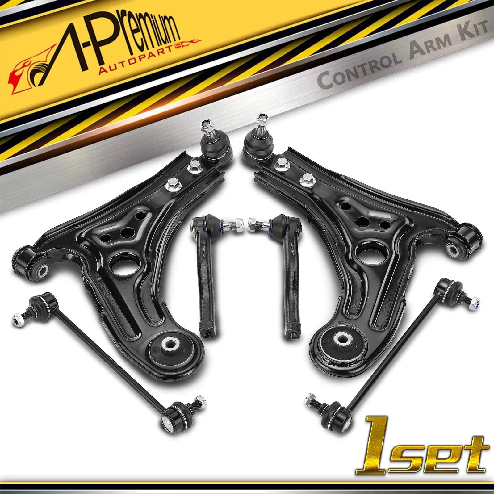 6X Front Control Arm, Sway Bar Link & Tie Rod End for Chevy Pontiac 