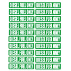 20 Pack Diesel Fuel Only Stickers Removable Reusable Decals