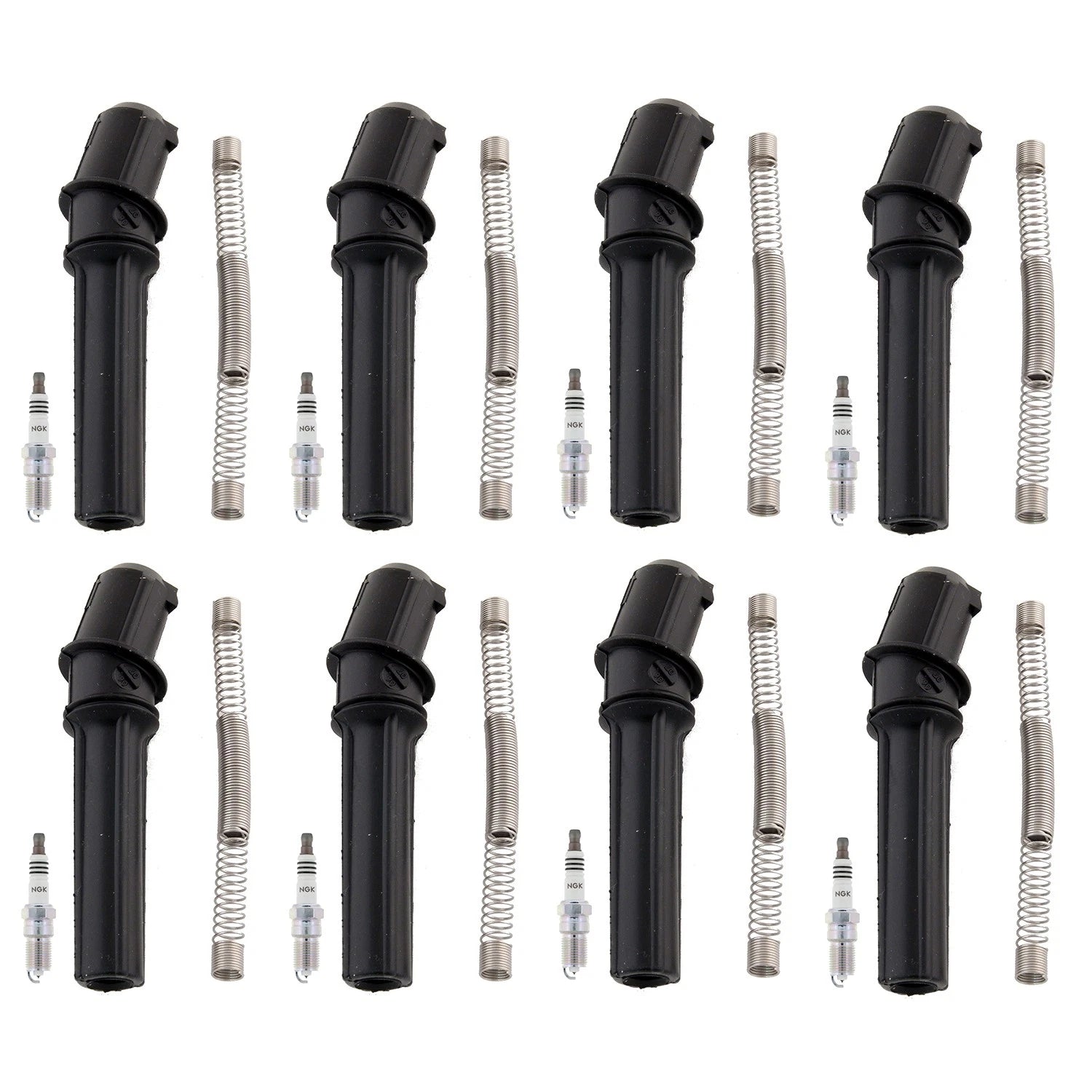 Set of 8 NGK Iridium IX Spark Plugs & Coil Boots for 9-7x Avalanche Escalade Sierra (2005–2009)