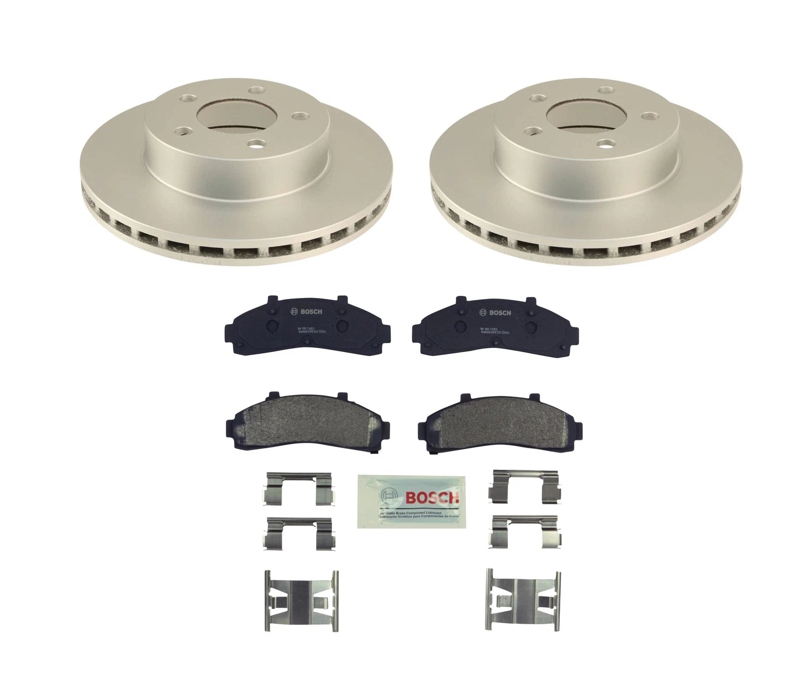 Set of 2 Bosch Front Vented Rotors & Semi-Metallic Brake Pads for Ford Mazda