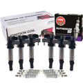 Set of 6 Ignition Coils & NGK RutheniumHX Spark Plugs for Buick Cadillac GMC