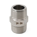 3/4" BSPT Male to 3/4" BSPT Male Stainless Steel Pipe Fittings Connectors