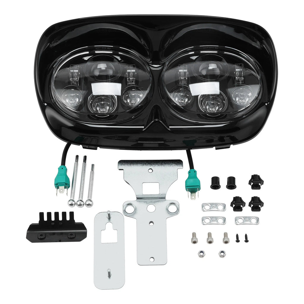 5.75" Dual LED Headlight Projector Lamp for Harley Touring Road Glide (1998–2013)