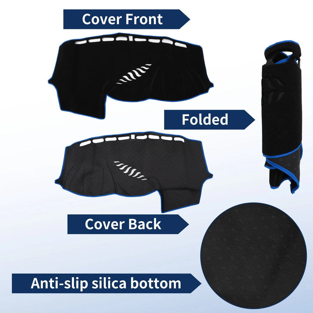 Dash Cover for Ford Focus MK3 (2012–2018) Polyester Black with Blue Edge