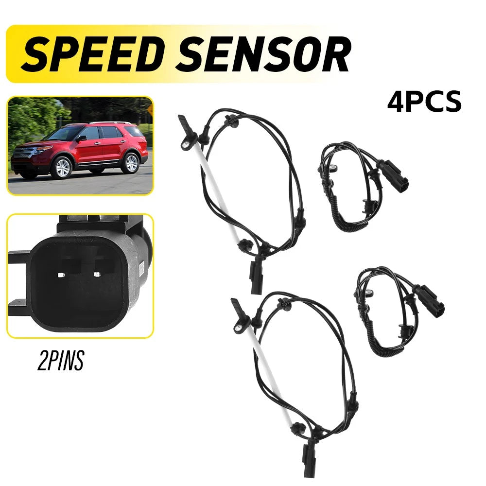 Set of 4 ABS Wheel Speed Sensors for Ford Explorer Taurus (2012–2015) ALS2591 ALS2598