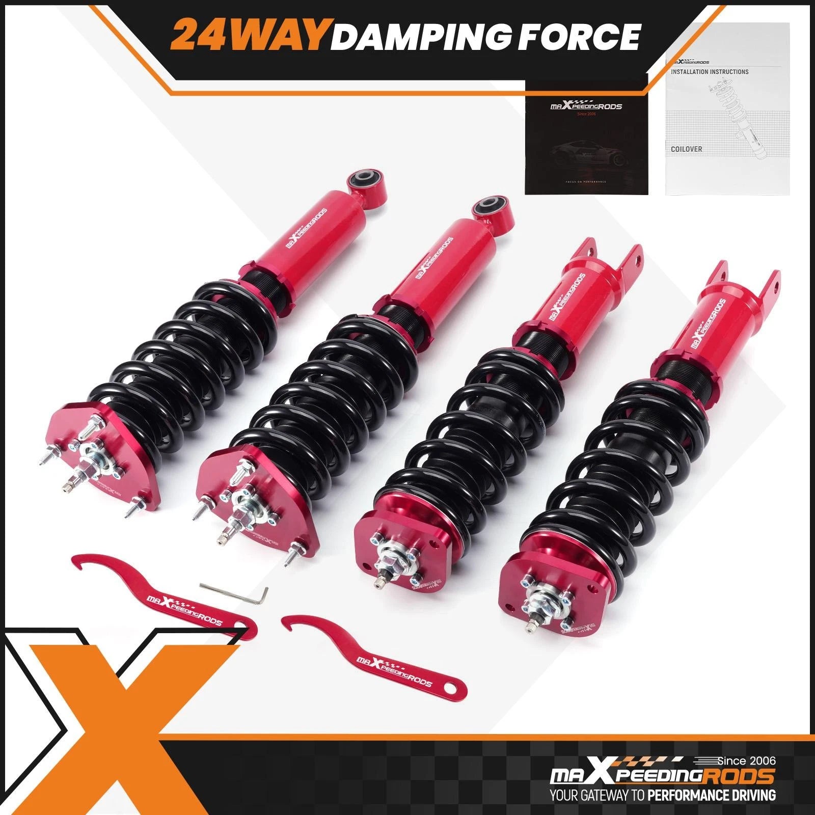 Coilover 24 Way Damper Suspension Kit for Infiniti G37 (2008–2015) Nissan 370Z (2009+) RWD