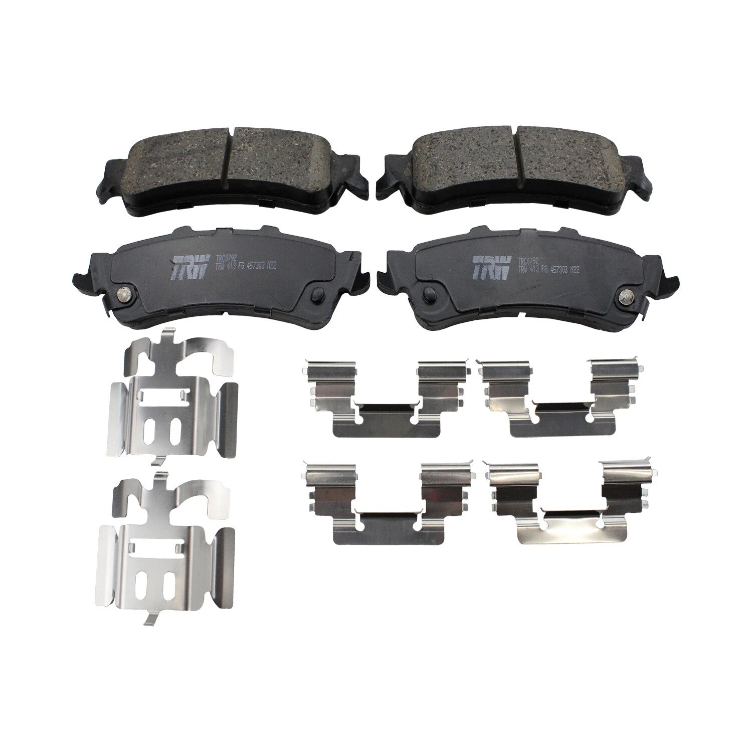 Set of 4 TRW Pro Rear Ceramic Slotted Brake Pads for Cadillac GMC Chevy