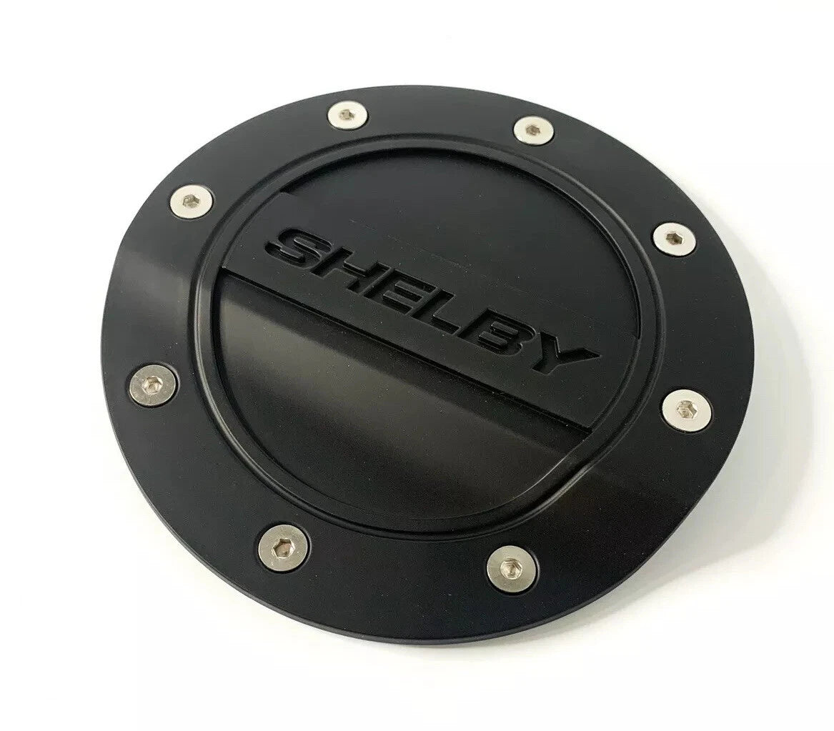 Matte Black Fuel Door Emblem Embossed for 2015–2020 Shelby Mustang
