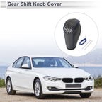 Gear Shift Knob Cover for BMW 3 Series (2004–2012) Black Carbon Fiber Blue