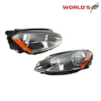 Set of 2 Halogen Headlights for Volkswagen Golf MK7 (2015–2017) Black