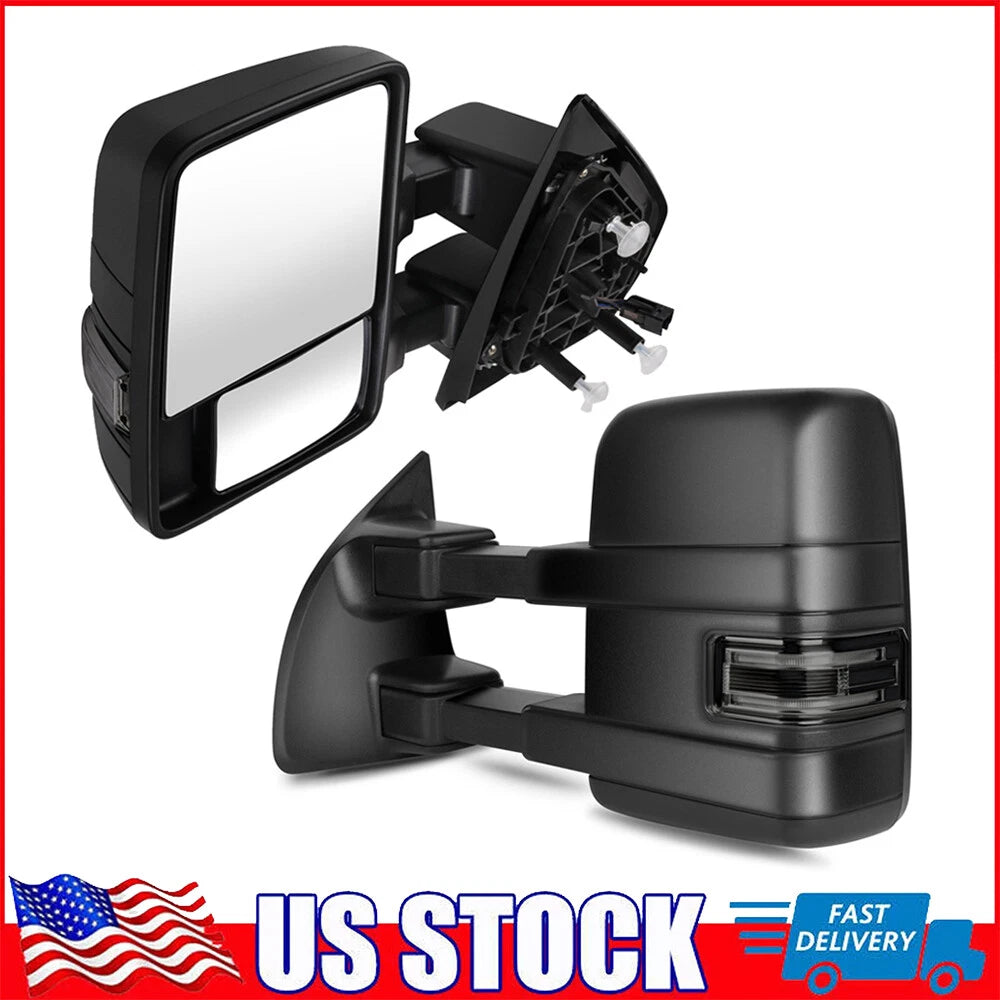 Set of 2 Power Heated Puddle Lamp Side Signal Mirrors for Ford F150 (2004–2014)