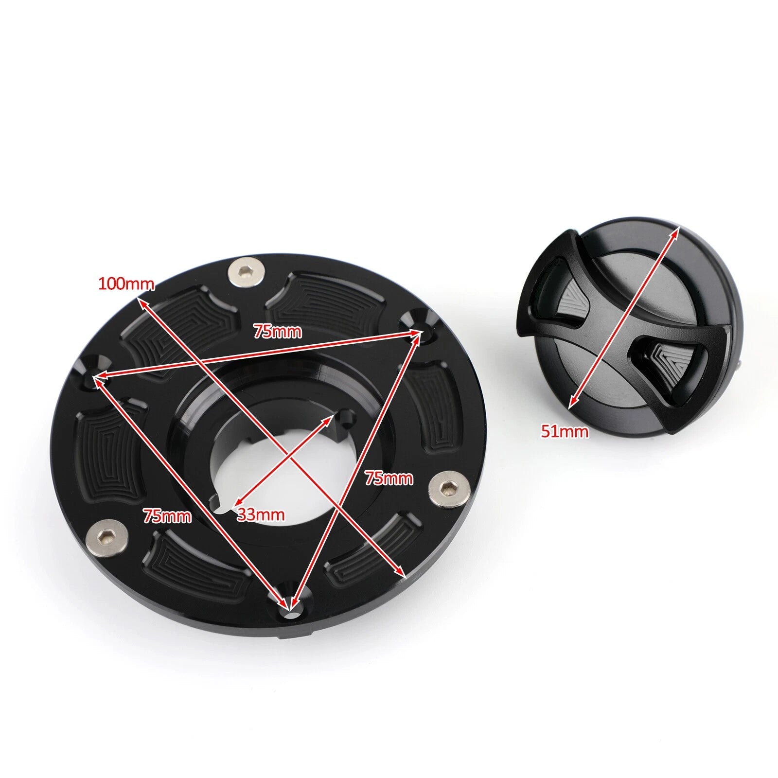 CNC Keyless Fuel Gas Cap for Kawasaki Ninja EX 250 300 ER 250 300 (2008–2017)