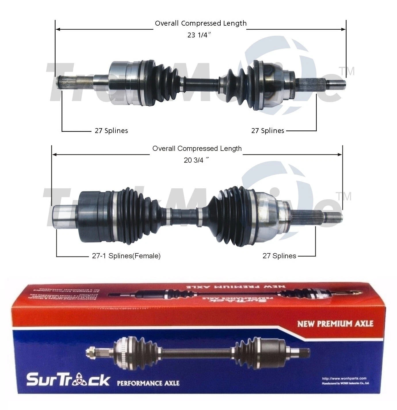 Set of 2 CV Axle Shafts for Ford Explorer Ranger Mercury Mazda B3000