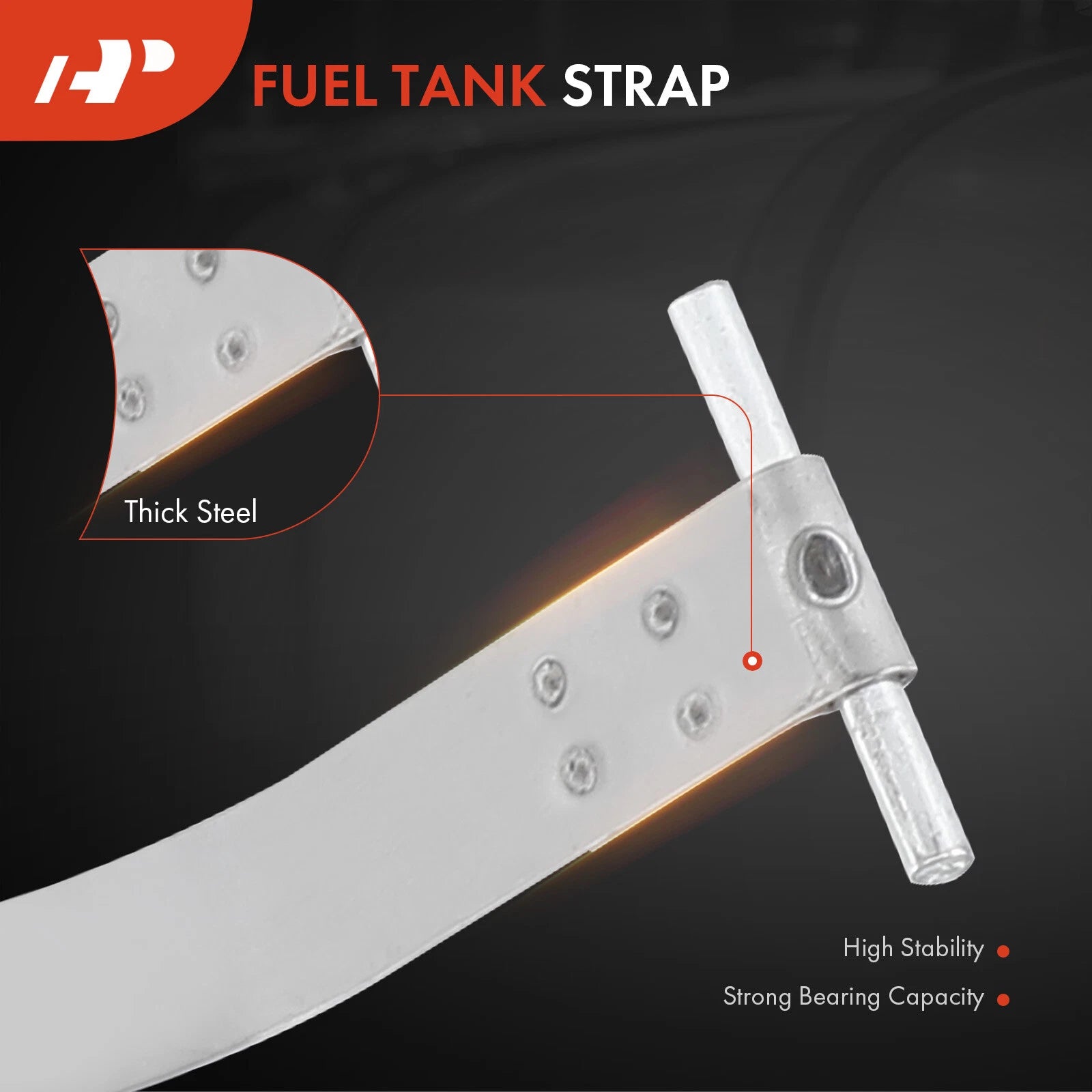 2X Steel Fuel Tank Straps for Kia Sephia, Spectra (1998–2004)