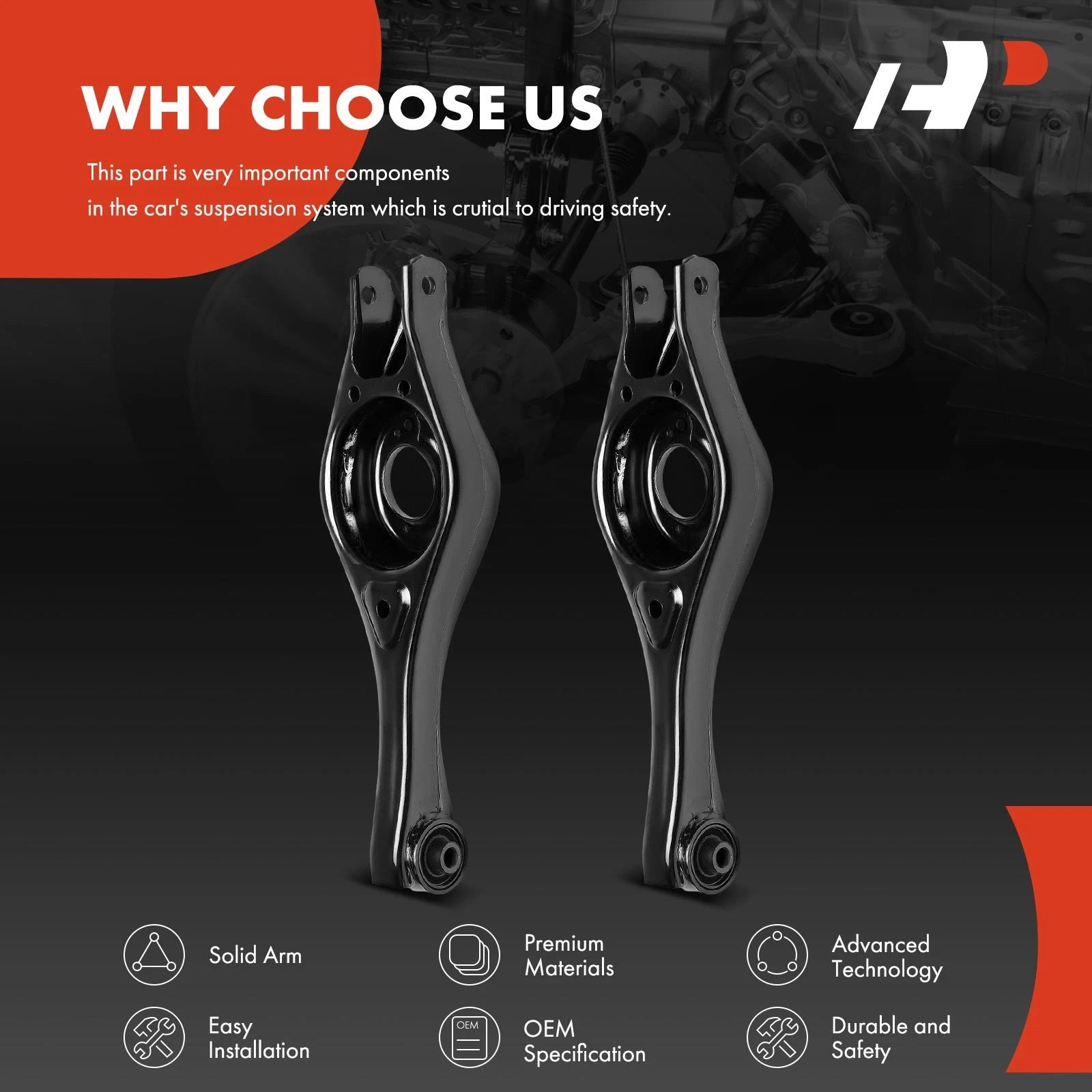 2X Rear Lower Control Arm for Kia Optima Magentis (2006-2010)