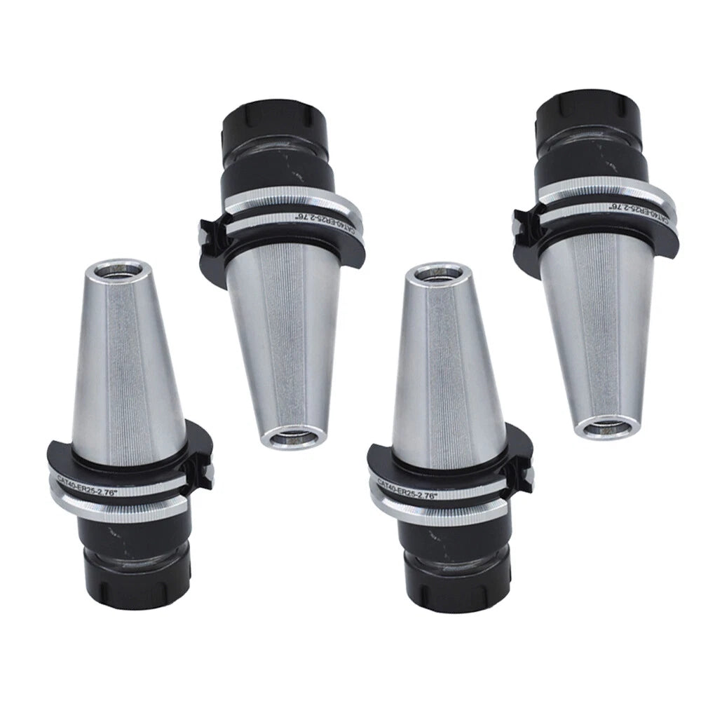 Set of 4 CAT40 ER25 Collet Chucks for Tool Holders (Gage Length 2.76")