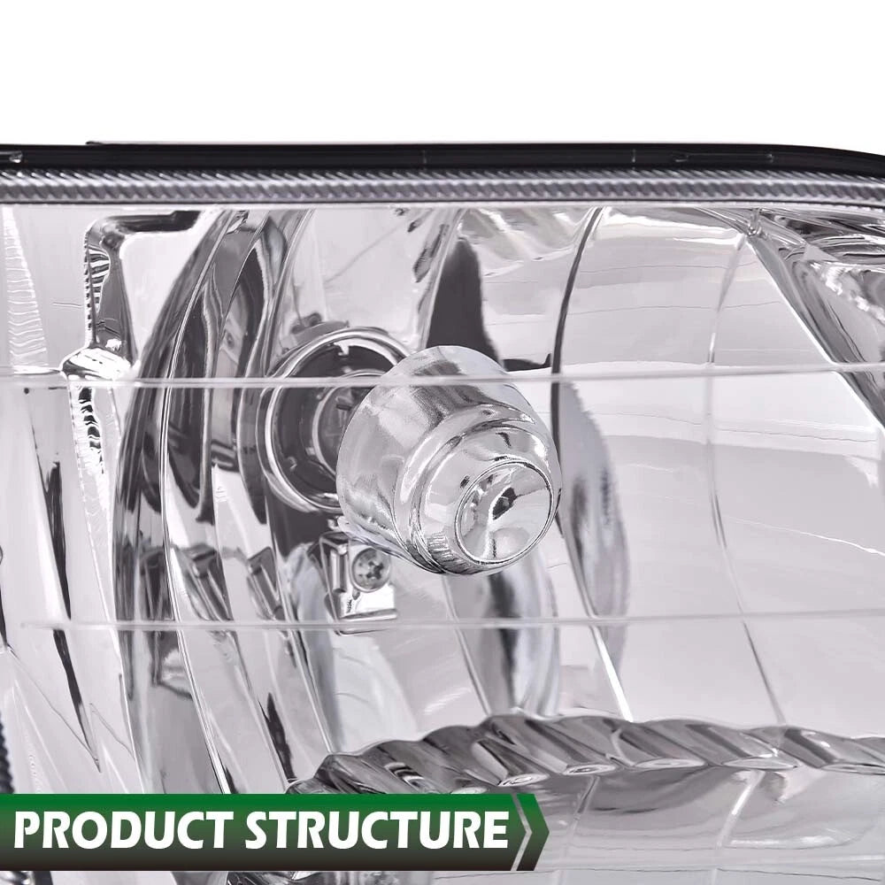 Set of 2 Clear Chrome Headlights for Ford F150, Expedition (1997–2003)